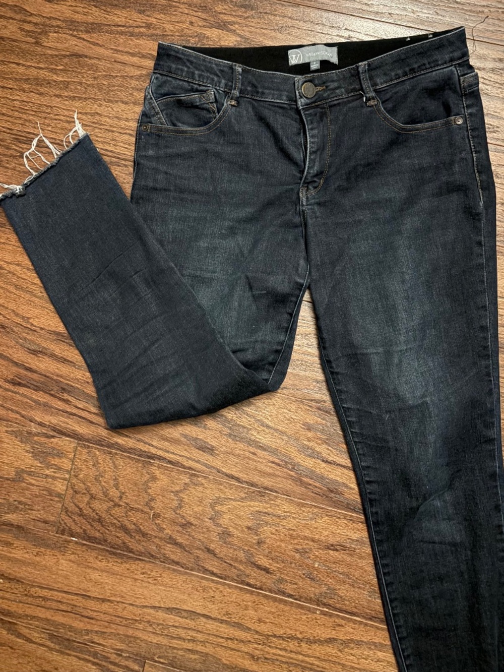 Dark wash skinny mid-rise ankle jeans, Wit & Wisdom size 8